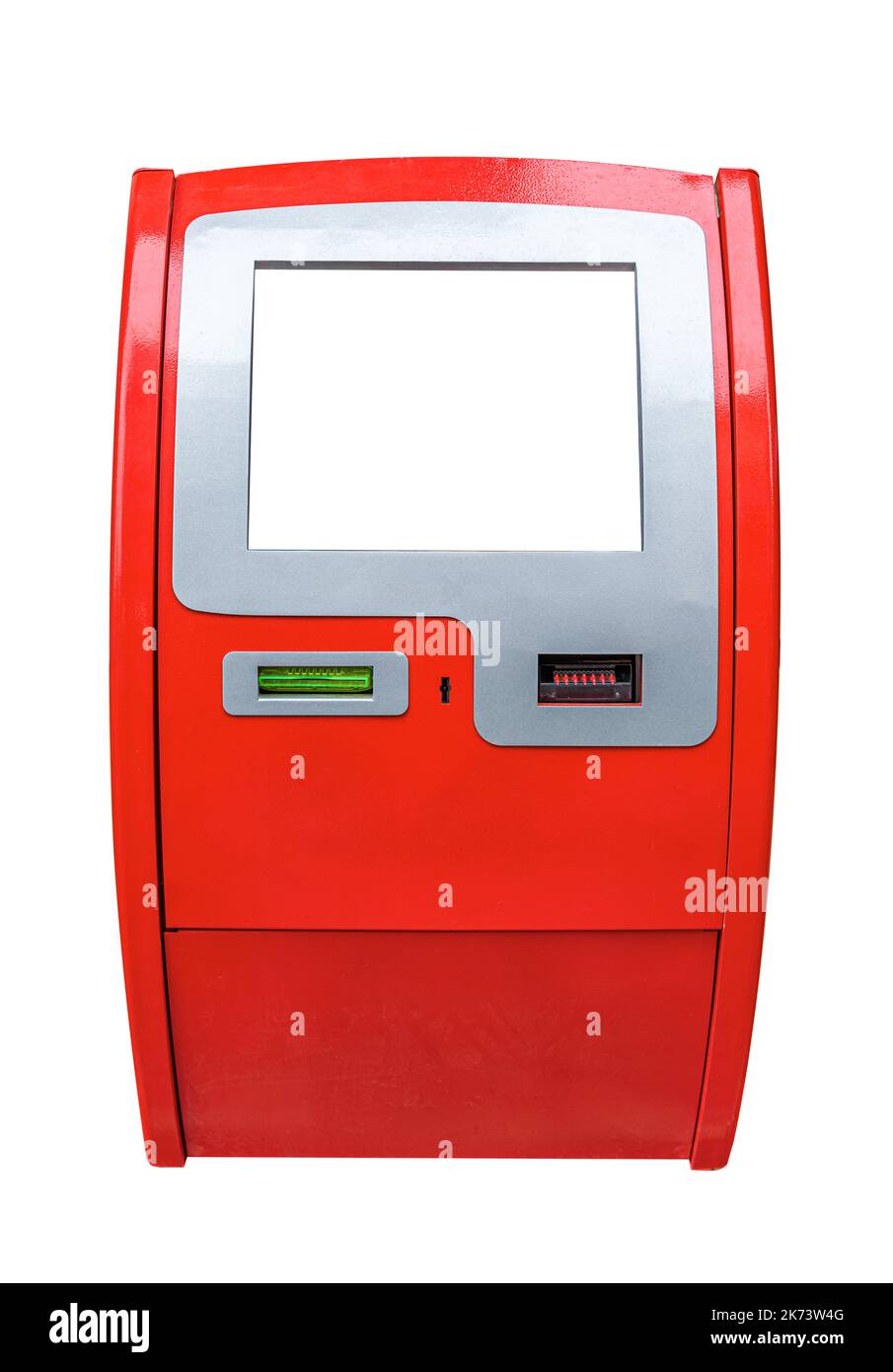 Terminal de rue de paiement isolé sur fond blanc. Banque D'Images