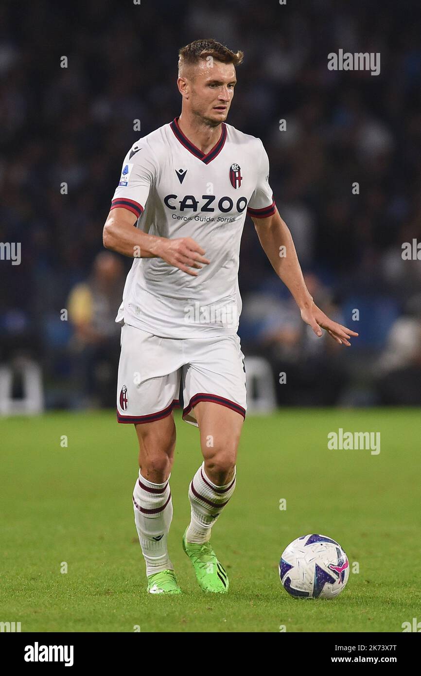 Naples, Italie. 16 octobre 2022. Michel Aebischer du FC de Bologne pendant la série Un match entre le SSC Napoli et le FC de Bologne au Stadio Diego Armando Maradona Naples Italie le 16 octobre 2022. Credit:Franco Romano/Alamy Live News Banque D'Images