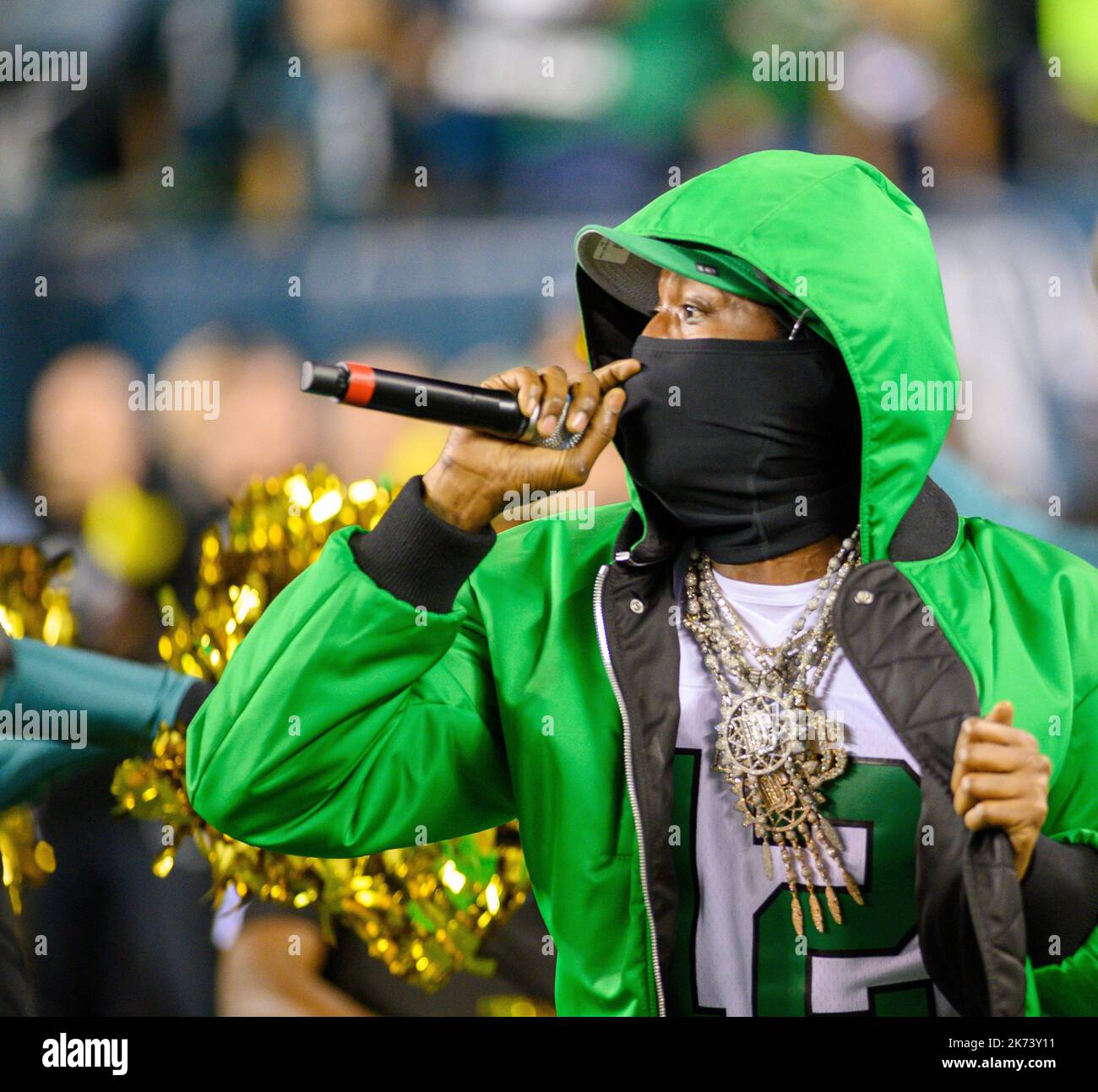 Philadelphie, Pennsylvanie, États-Unis. 16th octobre 2022. 16 octobre 2022, Philadelphie, Pennsylvanie. L'USINE DE MEEK de Philadelphie se produit avant le match. Les Eagles battent les Cowboys pour rester indéfaits (Credit image: © Ricky Fitchett/ZUMA Press Wire) Banque D'Images