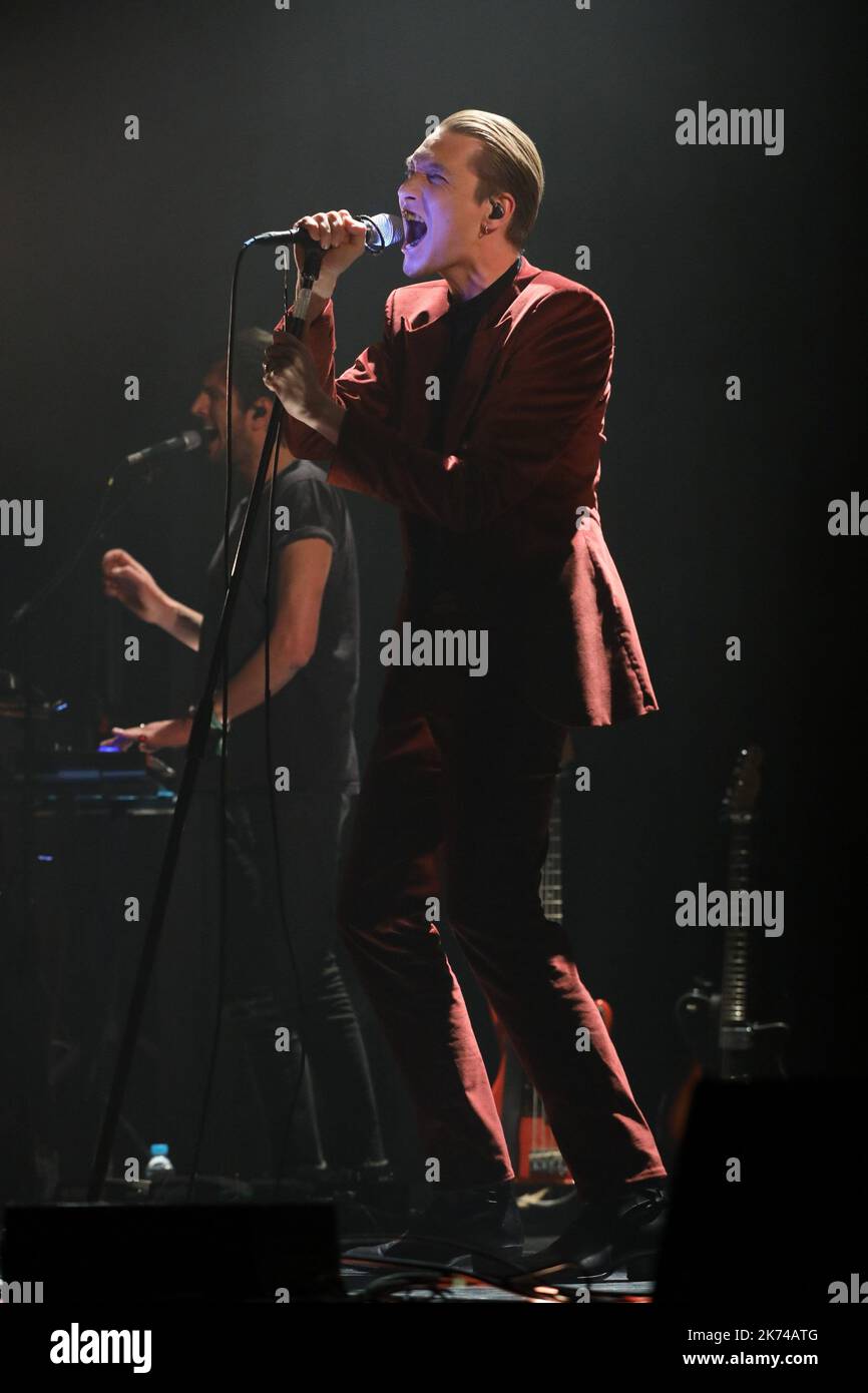 Thomas Azier se produit au cours du festival de musique annuel du Printemps de Bourges qui se tient à Bourges, en France, pendant cinq jours. C'est maintenant un événement majeur en France et en Europe. Banque D'Images