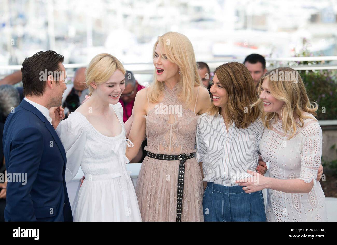 Les actrices elle Fanning Nicole Kidman et la directrice Sofia Coppola et Kirsten Dunstatend photocall « le beguiled » lors du Festival annuel de Cannes 70th au Palais des Festivals Banque D'Images