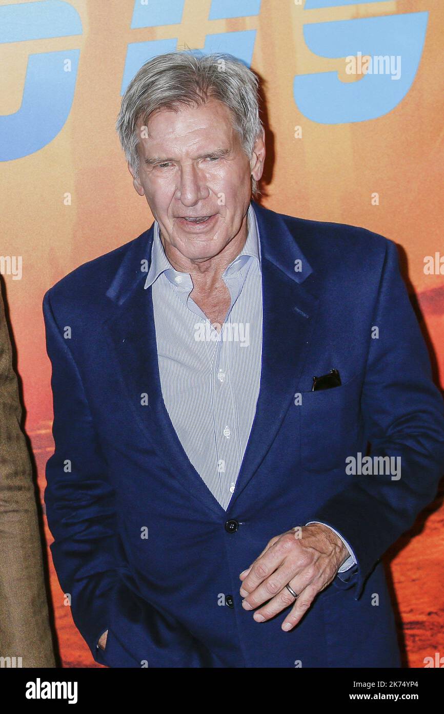 Harrison Ford participe à la séance photo « Blade Runner 2049 » à l'hôtel le Bristol on 20 septembre 2017 à Paris, France. Banque D'Images