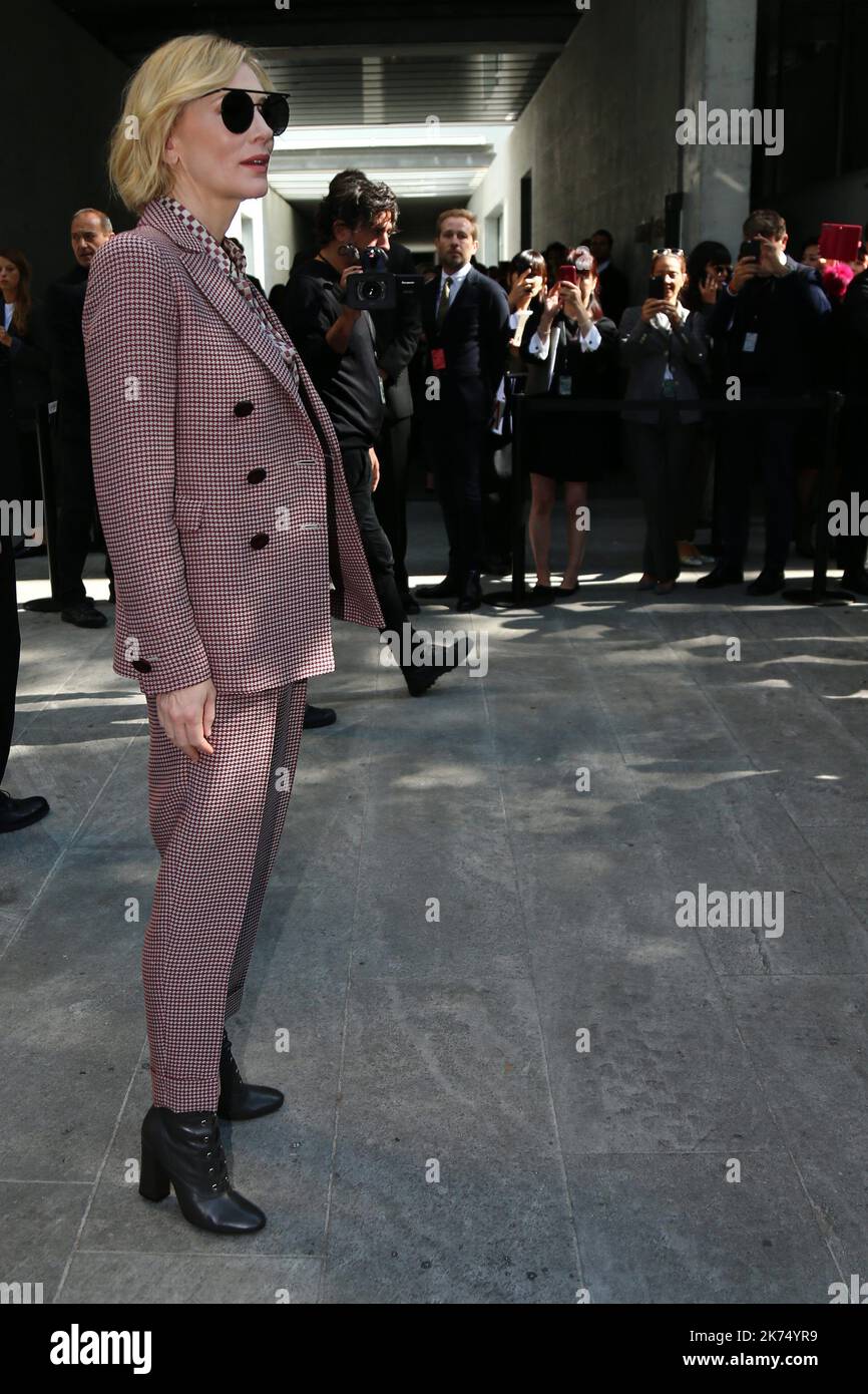 Cate Blanchett au Giorgio Armani Show pendant la semaine de la mode de Milan vêtements pour femmes Printemps été 2018, à Milan sur 22 septembre 2017 Banque D'Images