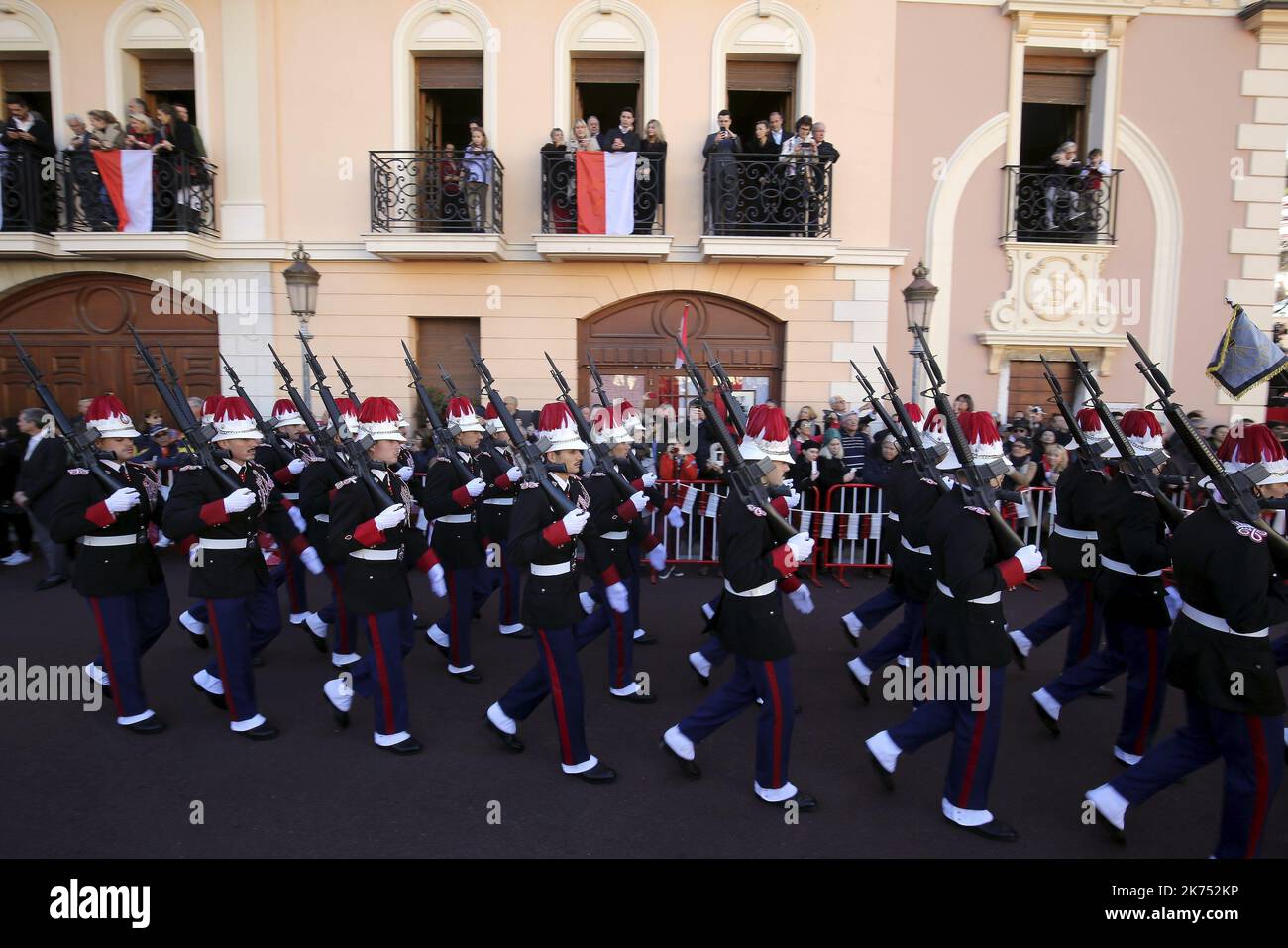 Monaco, nov 19th 2017 cérémonies de la journée nationale avec la famille princière Banque D'Images