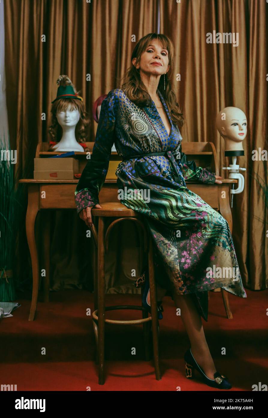 Victoria Abril actrice et chanteuse espagnole à Paris Banque D'Images