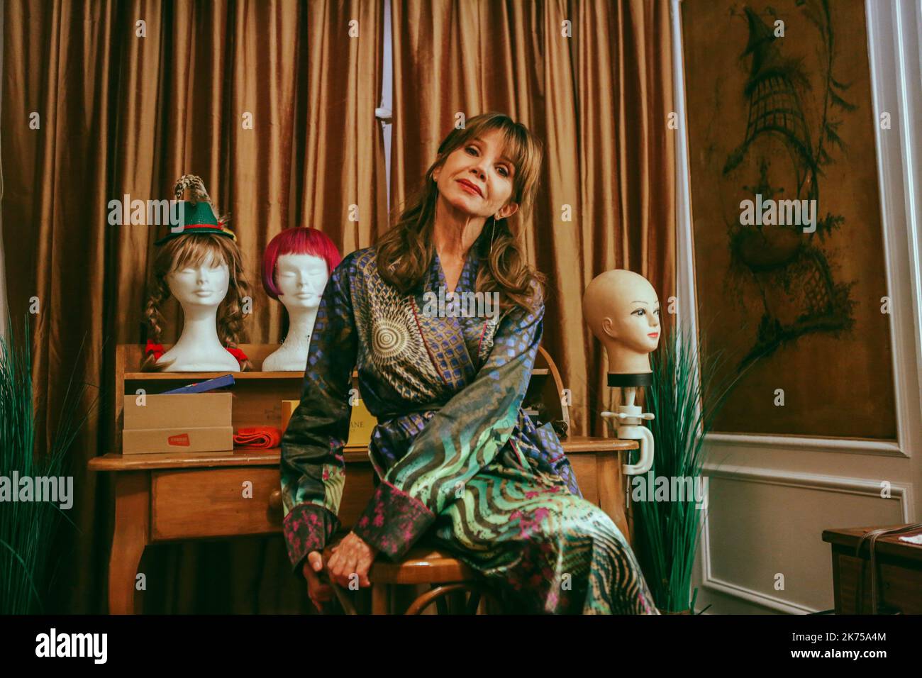 Victoria Abril actrice et chanteuse espagnole à Paris Banque D'Images