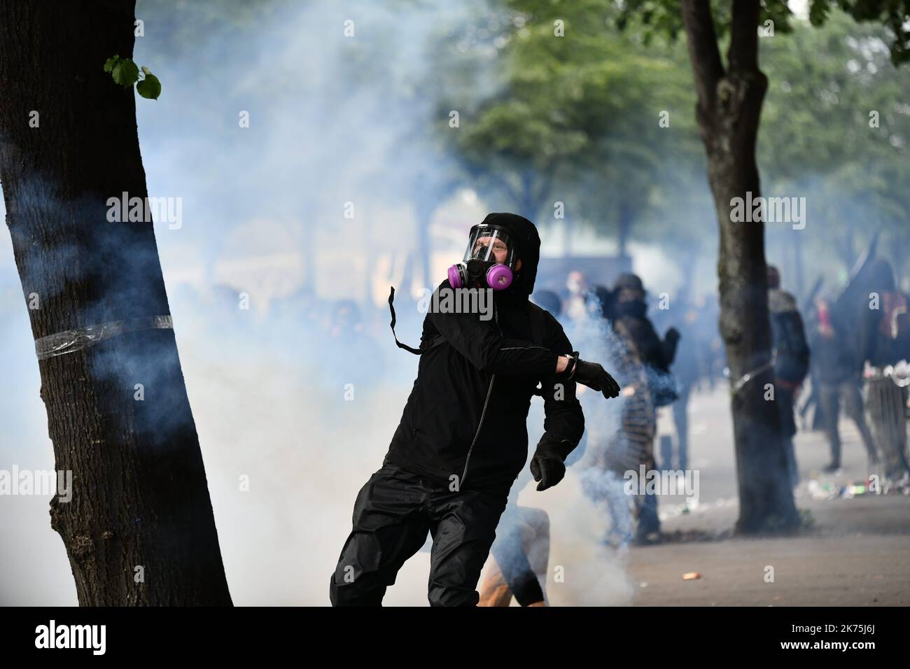 Émeutes de mai à Paris Banque D'Images