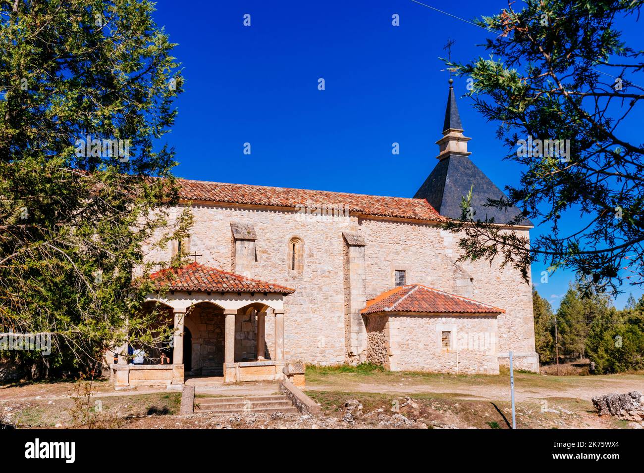 Hermitage de la Vierge des Enebrales. Construit au 16th siècle dans le style roman et rénové au 18th siècle après la Renaissance St Banque D'Images