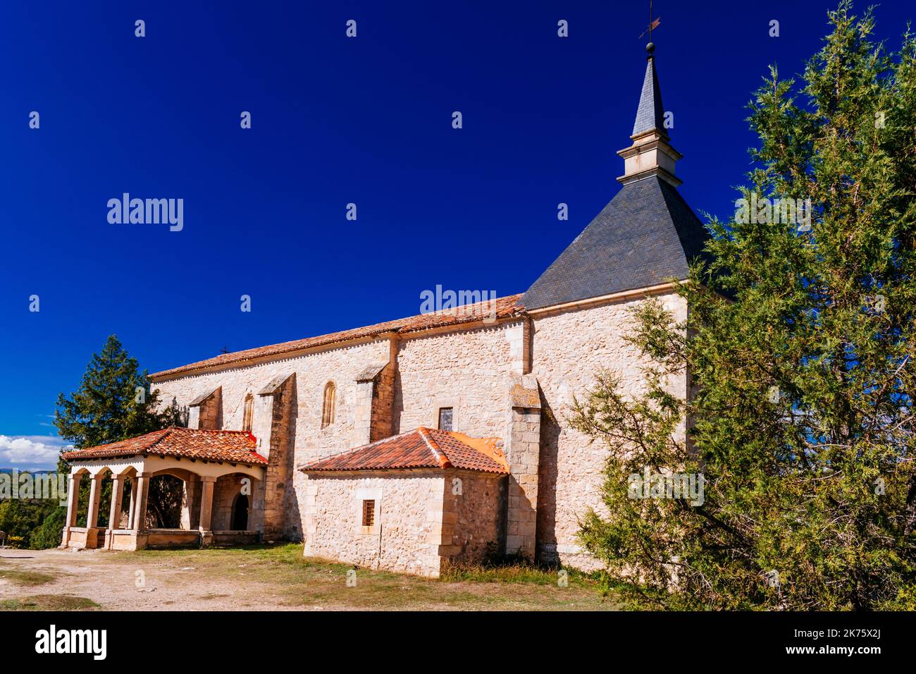 Hermitage de la Vierge des Enebrales. Construit au 16th siècle dans le style roman et rénové au 18th siècle après la Renaissance St Banque D'Images