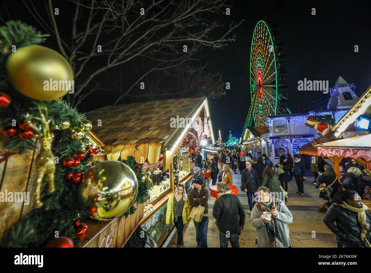 Marché de Noël à Paris sur 11 décembre 2018. Banque D'Images