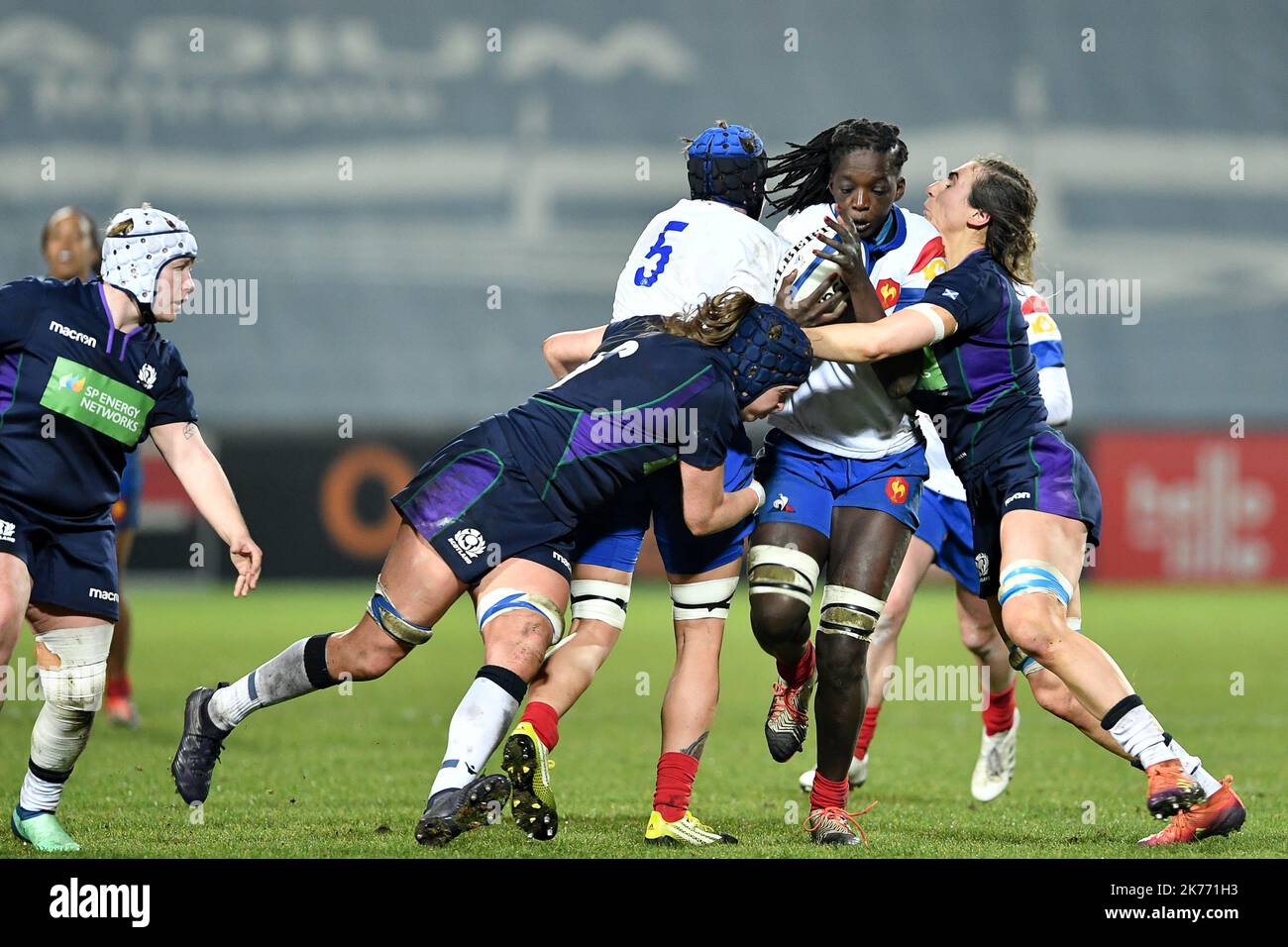 Action du tournoi des 6 nations des femmes à Lille, France Banque D'Images