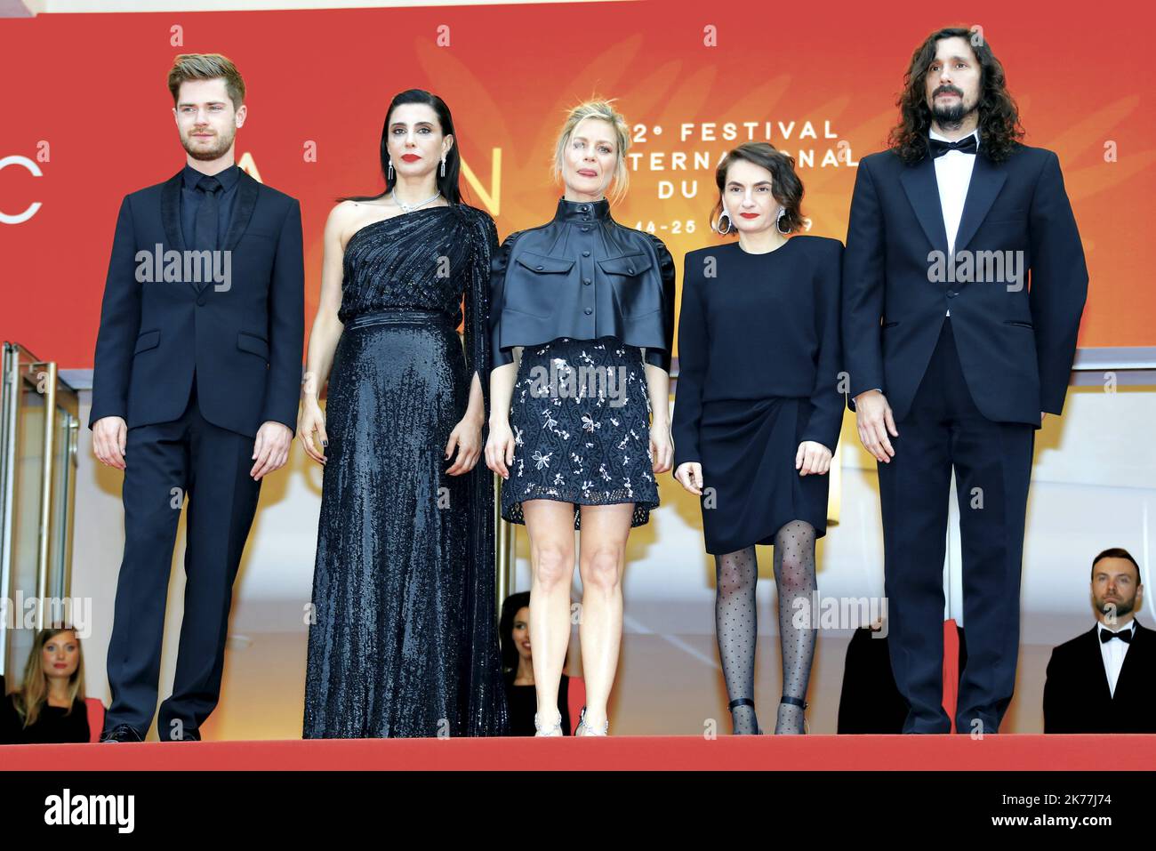 ©PHOTOPQR/NICE MATIN ; réalisateur belge et membre de l'ONU certain respect jury Lukas Dhont, producteur allemand et membre de l'ONU certain respect jury Nurhan Sekerci-Pors, réalisateur libanais Nadine Labaki, L'actrice française et membre de l'ONU certain respect jury Marina Fois et le réalisateur argentin et membre de l'ONU certain respect jury Lisandro Alonso arrivent pour la projection du film 'Syryl' à l'édition 72nd du Festival de Cannes, dans le sud de la France, sur 24 mai 2019. ©P LAPOIRIE 72nd Festival du film de Cannes, France, mai 2019. Le festival du film se déroulera en fro Banque D'Images