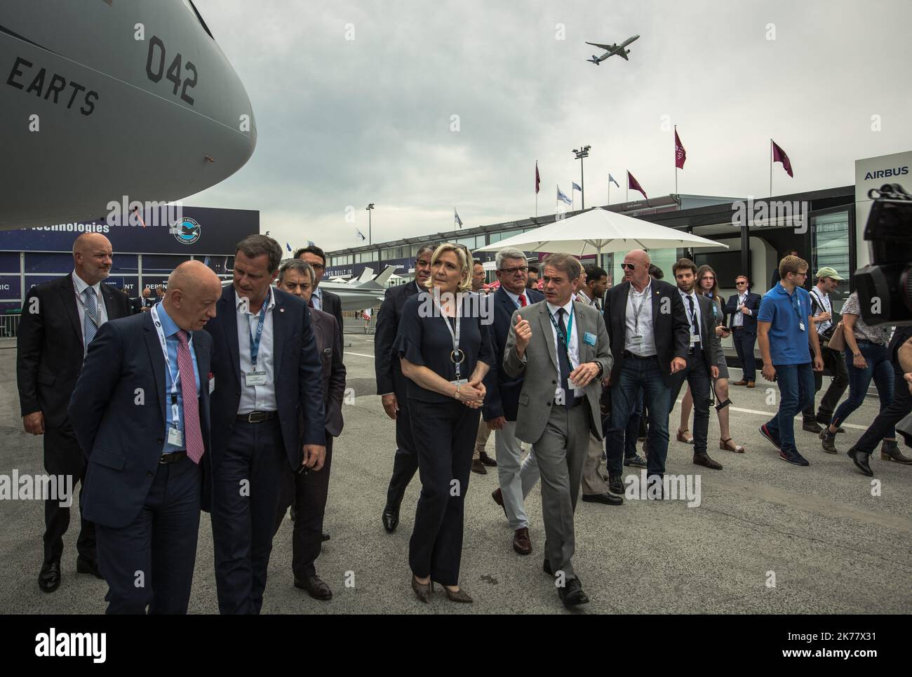 Marine le Pen visite le salon International de l'Air de Paris 53rd au Bourget Banque D'Images