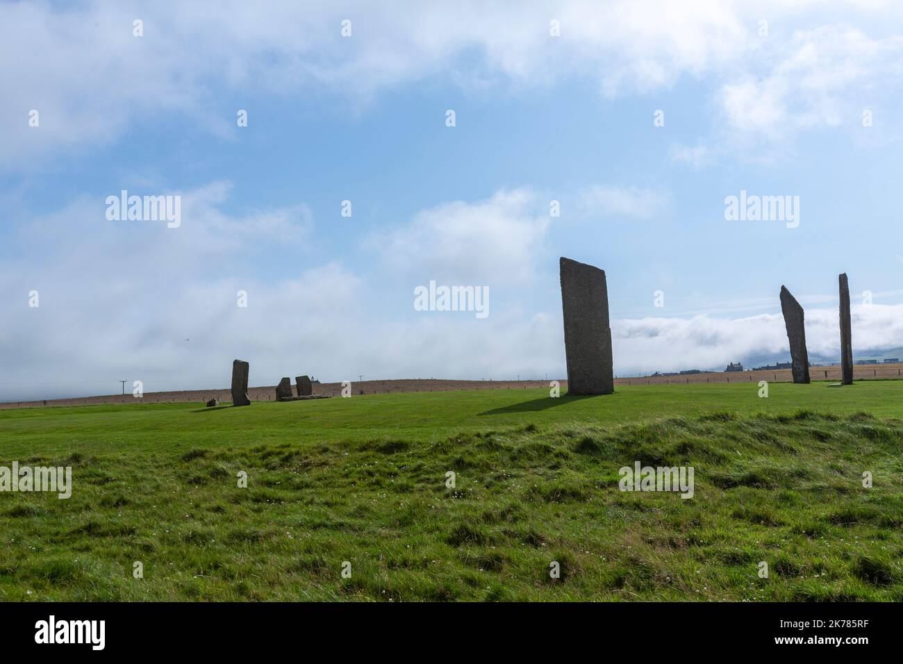Pierres de Stenness, monument néolithique , pierres debout, continent d'Orcades, Ecosse, ROYAUME-UNI Banque D'Images