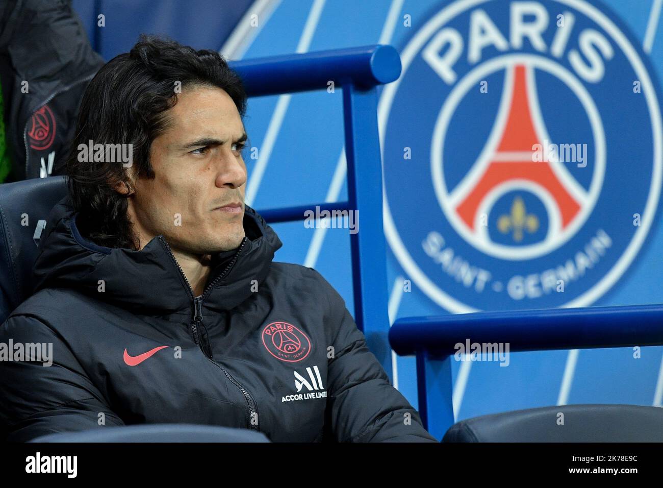 Olympique Marseille Edinson Roberto Cavani pendant le 11th jour de la Ligue 1 Conforama, entre Paris Saint Germain (PSG) et Olympique Marseille (OM), 27 octobre 2019 Banque D'Images