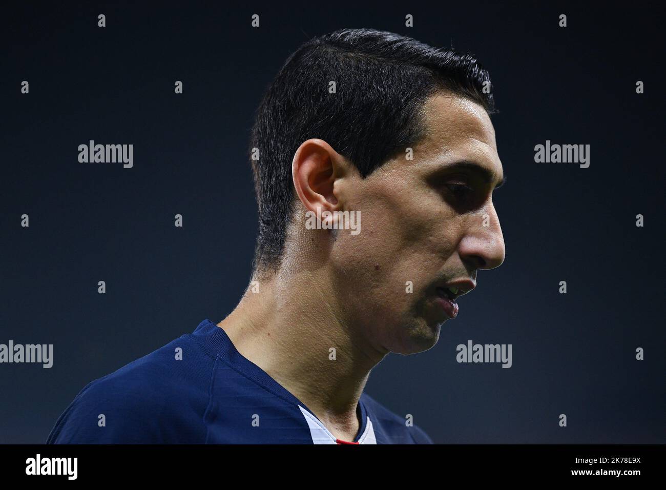 Olympique Marseille Angel Di Maria pendant le 11th jour de la Ligue 1 Conforama, entre Paris Saint Germain (PSG) et Olympique Marseille (OM), 27 octobre 2019 Banque D'Images