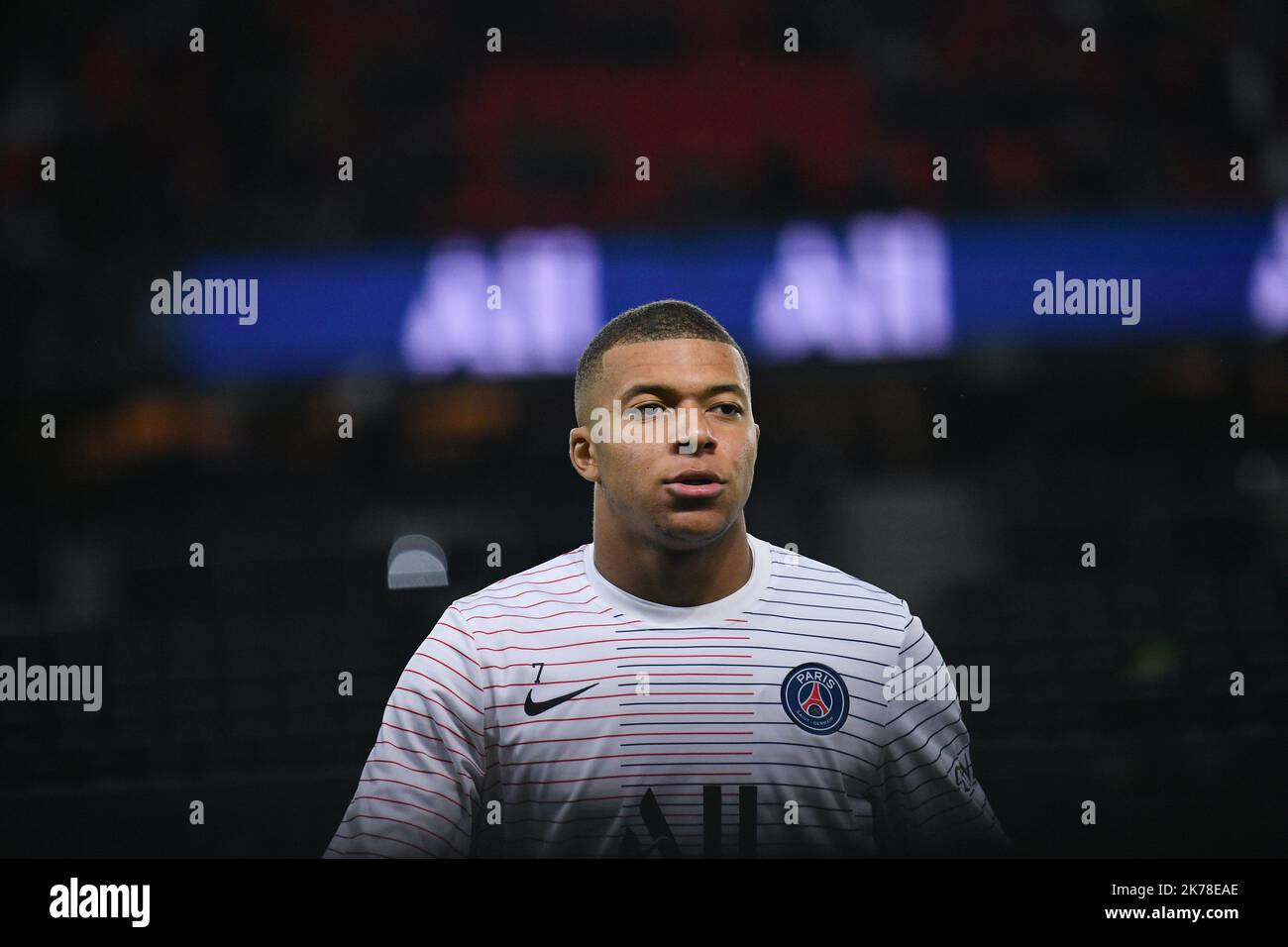 Olympique Marseille Kylian Mbappe pendant le 11th jour de la Ligue 1 Conforama, entre Paris Saint Germain (PSG) et Olympique Marseille (OM), 27 octobre 2019 Banque D'Images