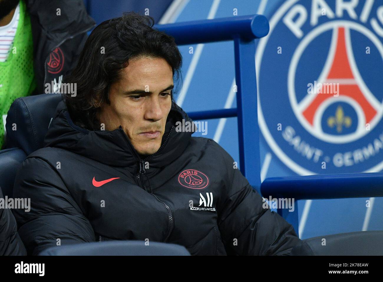 Olympique Marseille Edinson Roberto Cavani pendant le 11th jour de la Ligue 1 Conforama, entre Paris Saint Germain (PSG) et Olympique Marseille (OM), 27 octobre 2019 Banque D'Images