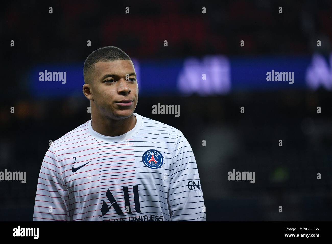 Olympique Marseille Kylian Mbappe pendant le 11th jour de la Ligue 1 Conforama, entre Paris Saint Germain (PSG) et Olympique Marseille (OM), 27 octobre 2019 Banque D'Images