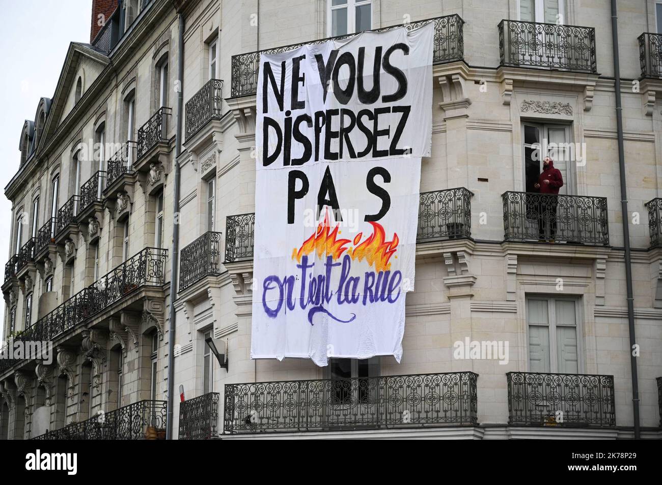 PHOTOPQR/OUEST FRANCE/Franck Dubray ; Nantes ; 10/12/2019 ; manifestation contre la forme de la traite dans le centre ville de Nantes. - FRANCE - 10 DÉCEMBRE 2019 GRÈVE *** Légende locale *** Banque D'Images