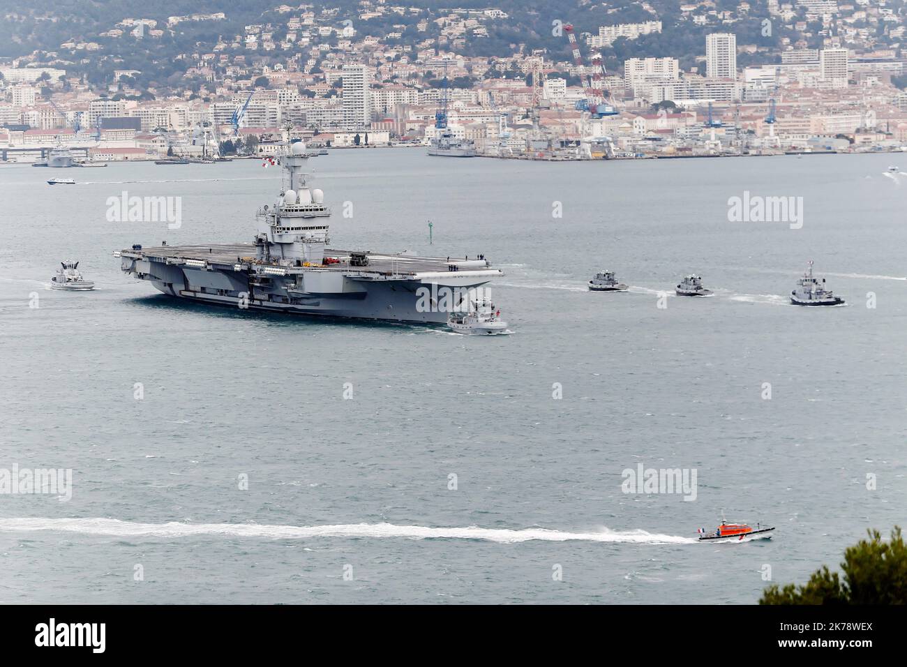 Le porte-avions Charles de Gaulle pour la 'mission Foch' en Méditerranée orientale Banque D'Images