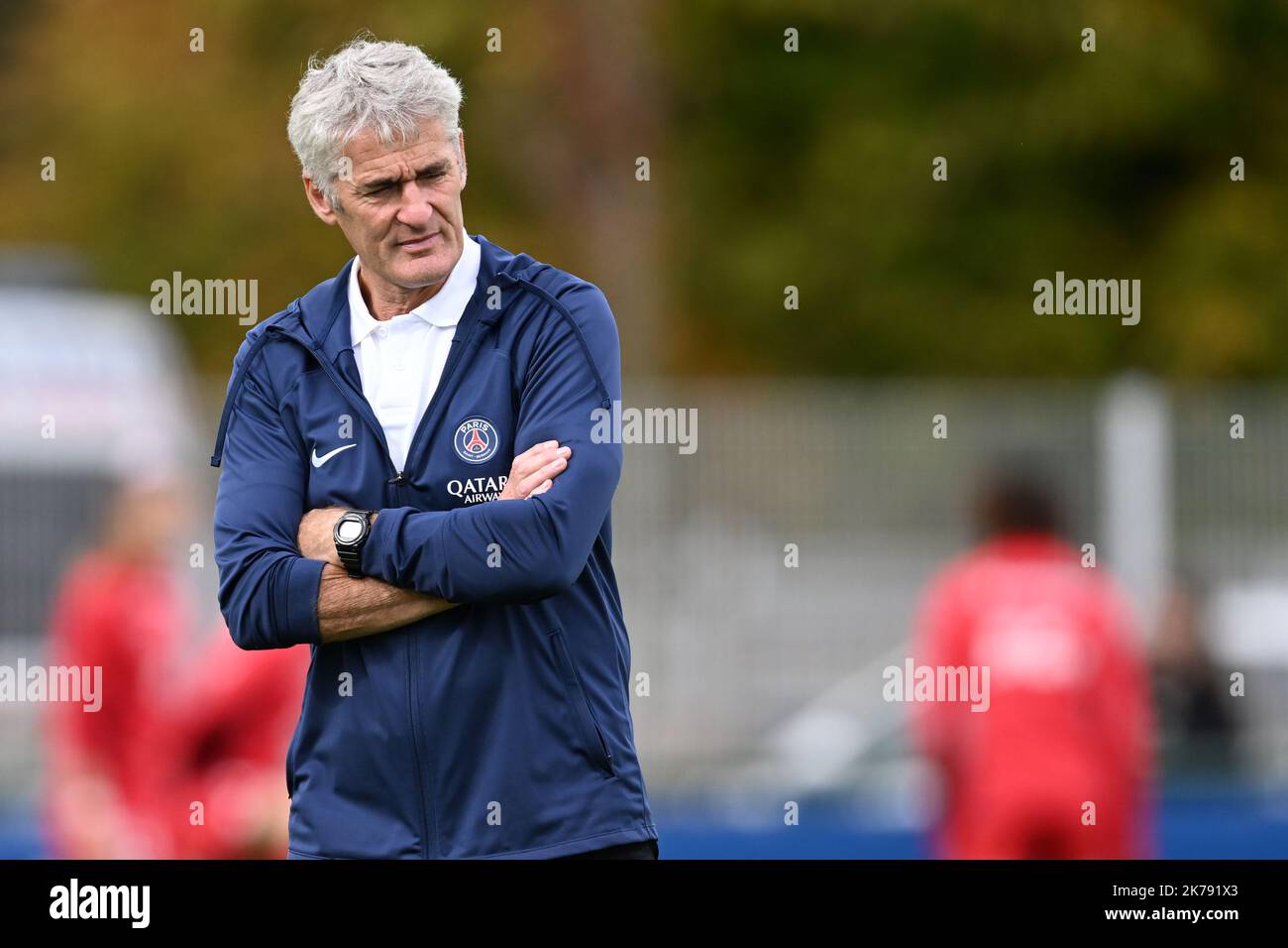 PARIS - Paris Saint Germain entraîneure féminine Gerard Precheur lors du match de la Division française 1 entre Paris Saint-Germain et Dijon FCO au Stade Georges Lefevre à Paris sur 15 octobre 2022 à Paris, France. ANP | hauteur néerlandaise | Gerrit van Keulen Banque D'Images