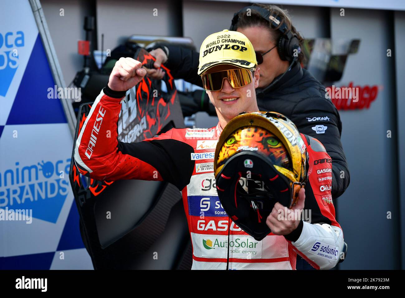 Phillip Island circuit, Melbourne, Australie. 16 octobre 2022. Izan Guevara remporte le Championnat du monde moto 3 après un combat à quatre voies pour le titre. Banque D'Images