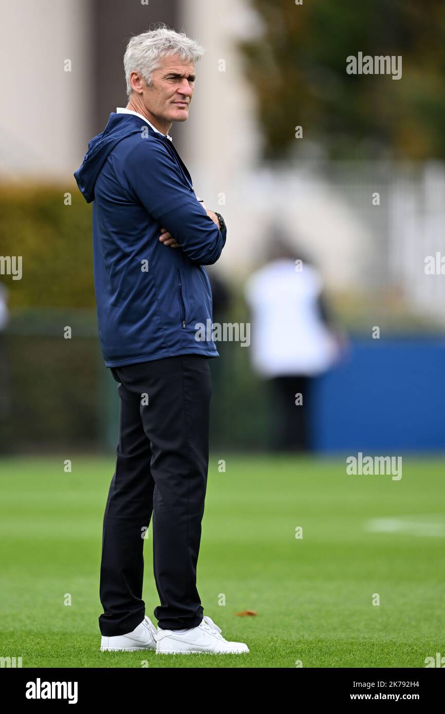 PARIS - Paris Saint Germain entraîneure féminine Gerard Precheur lors du match de la Division française 1 entre Paris Saint-Germain et Dijon FCO au Stade Georges Lefevre à Paris sur 15 octobre 2022 à Paris, France. ANP | hauteur néerlandaise | Gerrit van Keulen Banque D'Images