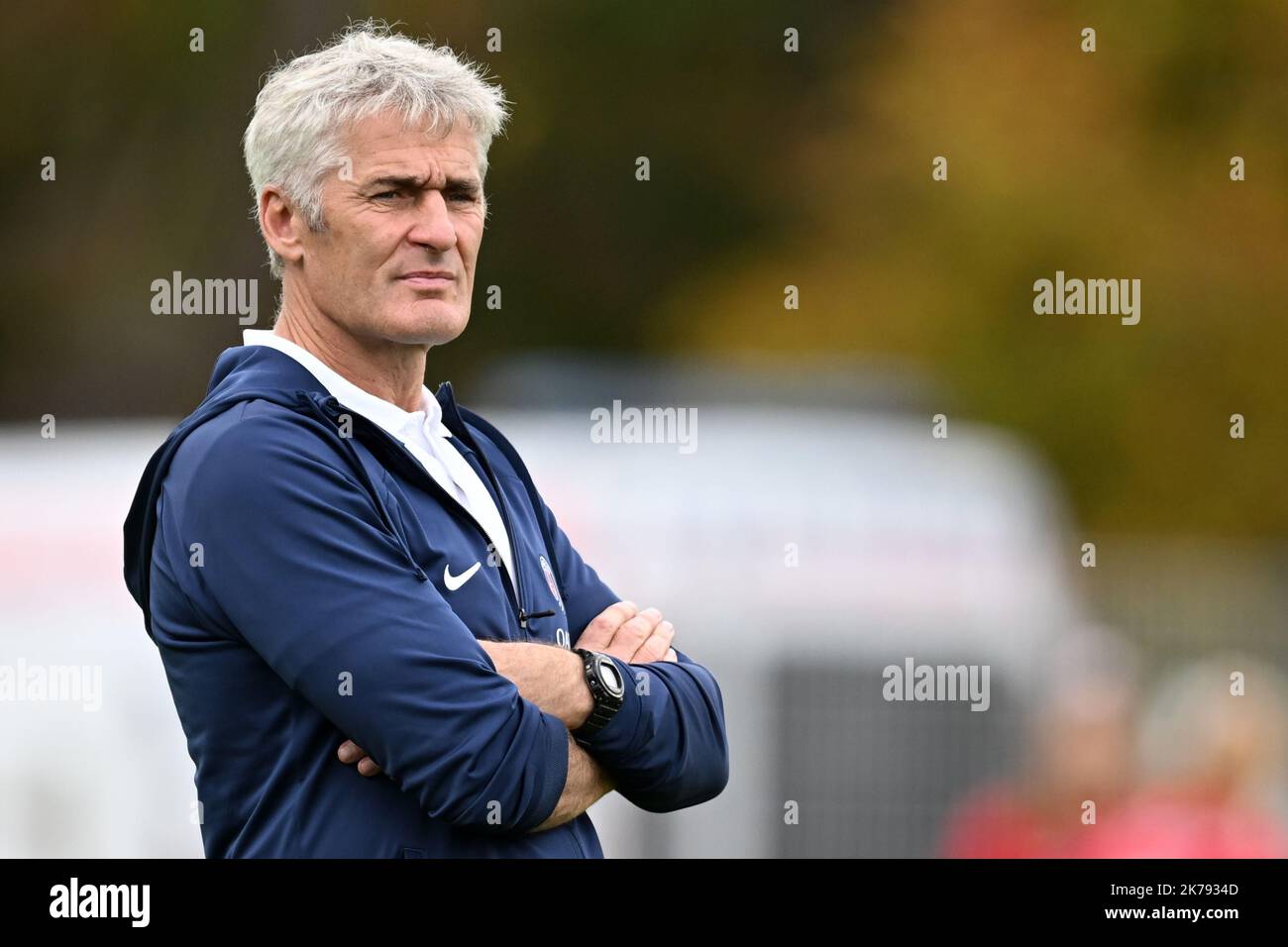 PARIS - Paris Saint Germain entraîneure féminine Gerard Precheur lors du match de la Division française 1 entre Paris Saint-Germain et Dijon FCO au Stade Georges Lefevre à Paris sur 15 octobre 2022 à Paris, France. ANP | hauteur néerlandaise | Gerrit van Keulen Banque D'Images