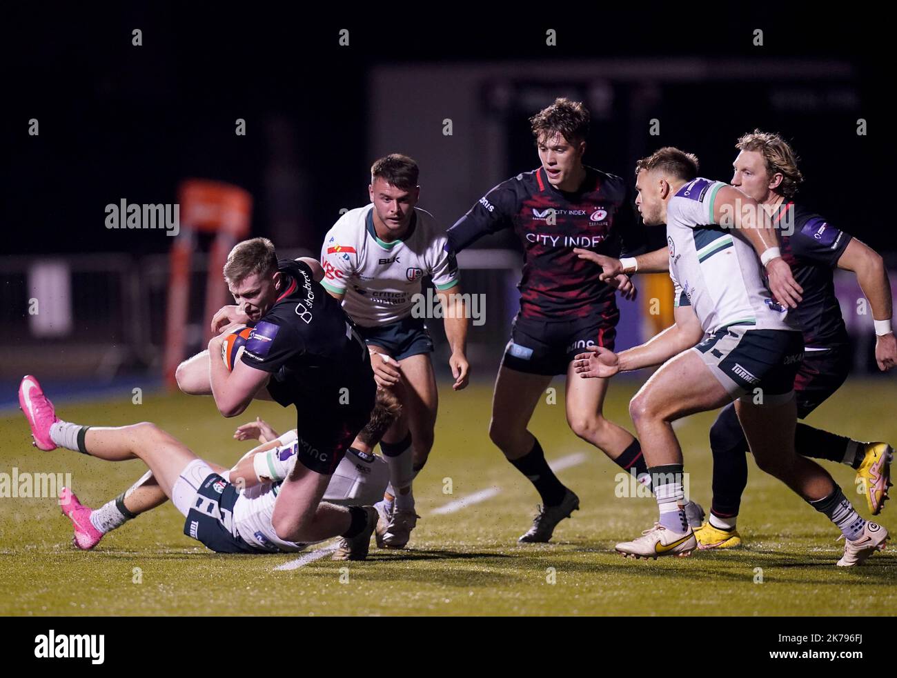 Francis Moore de Saracen en action lors du match de rugby en 3 de la Premiership Cup au stade StoneX, Londres. Date de la photo: Lundi 17 octobre 2022. Banque D'Images