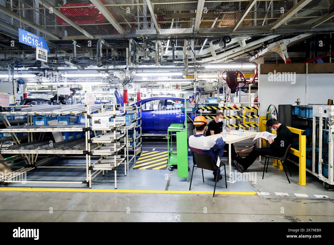 Reprise des travaux à l'usine Toyota avec la création d'une organisation de santé spéciale en relation avec l'épidémie du coronavirus Banque D'Images