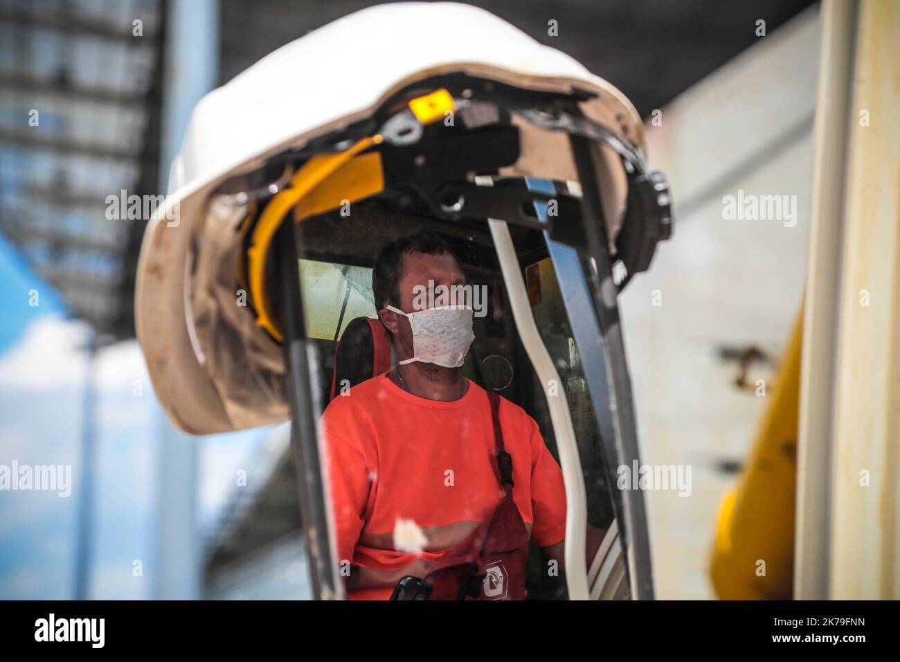 Les travaux reprennent sur le site du club de football du stade FC Metz. Banque D'Images