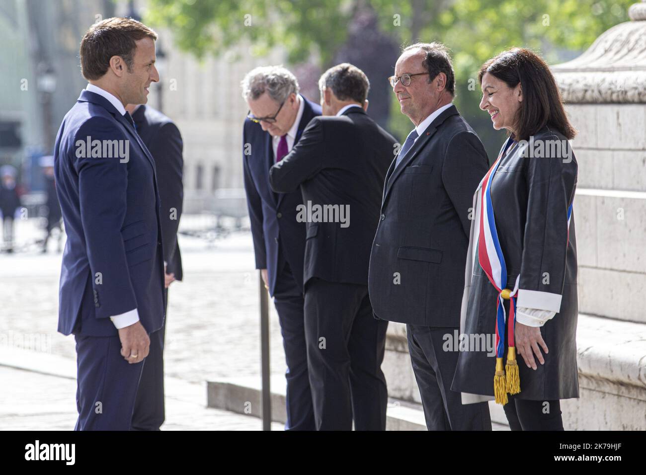 France, 8th 2020 mai - cérémonie de commémoration de l'armistice de 8 mai 1945 pendant la détention en France liée au covid19. Paris Banque D'Images