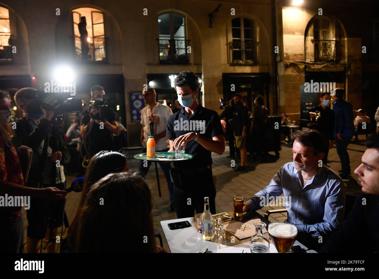 Nantes; 06/02/2020; le restaurant de la prison Bouffay à Nantes a ouvert ses portes à minuit sur 2 juin après la période de confinement liée à l'épidémie du coronavirus Covid-19. Banque D'Images