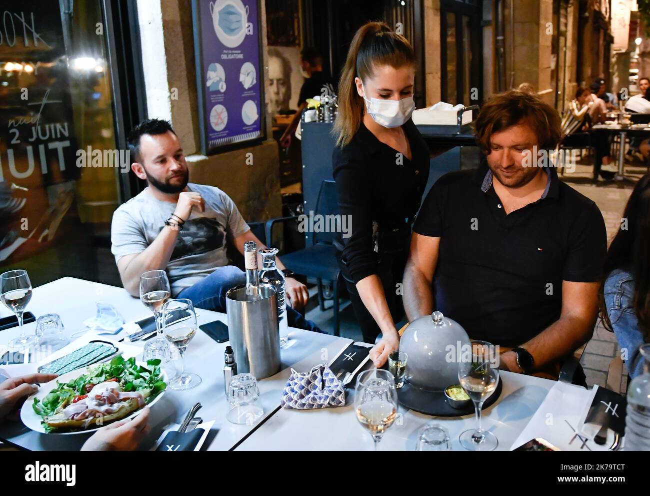 Nantes; 06/02/2020; le restaurant de la prison Bouffay à Nantes a ouvert ses portes à minuit sur 2 juin après la période de confinement liée à l'épidémie du coronavirus Covid-19. Banque D'Images