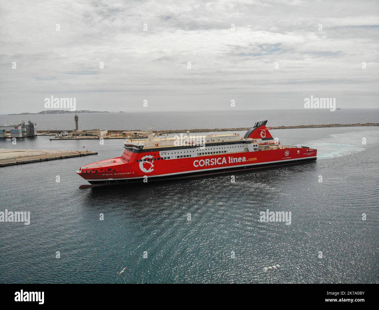 Â©PHOTOPQR/LA PROVENCE/Gilles Bader ; Marseille ; 11/06/2020 ; jeudi 11 juin, Un Nepita le nouveau ferry de Corse linée arrivent à Marseille, il effectuera les liaisons avec la Corse NEPITA, nouveau bateau de la ligne Corse, pour les traversées entre Marseille et la Corse. Banque D'Images