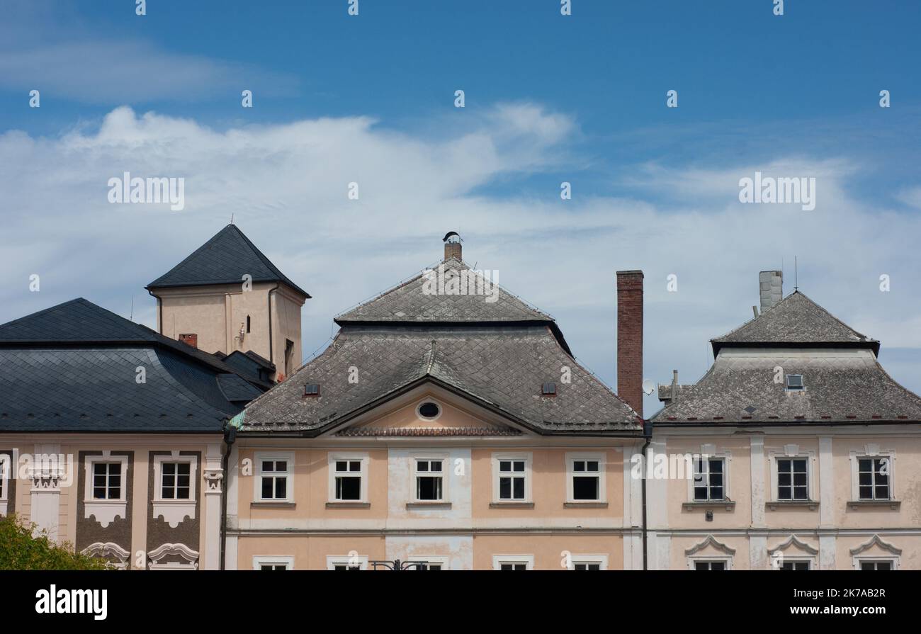Kutná Hora, région de Bohème centrale de la République tchèque, est une ville classée au patrimoine mondial de l'UNESCO avec des bâtiments à l'architecture médiévale. Site touristique. Banque D'Images