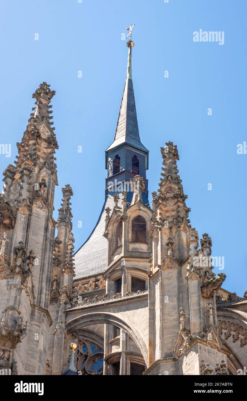 C'est l'église des mineurs, Sainte-Barbara. La République tchèque, Kutná Hora, est une ville classée au patrimoine mondial de l'UNESCO et à l'architecture médiévale. Banque D'Images