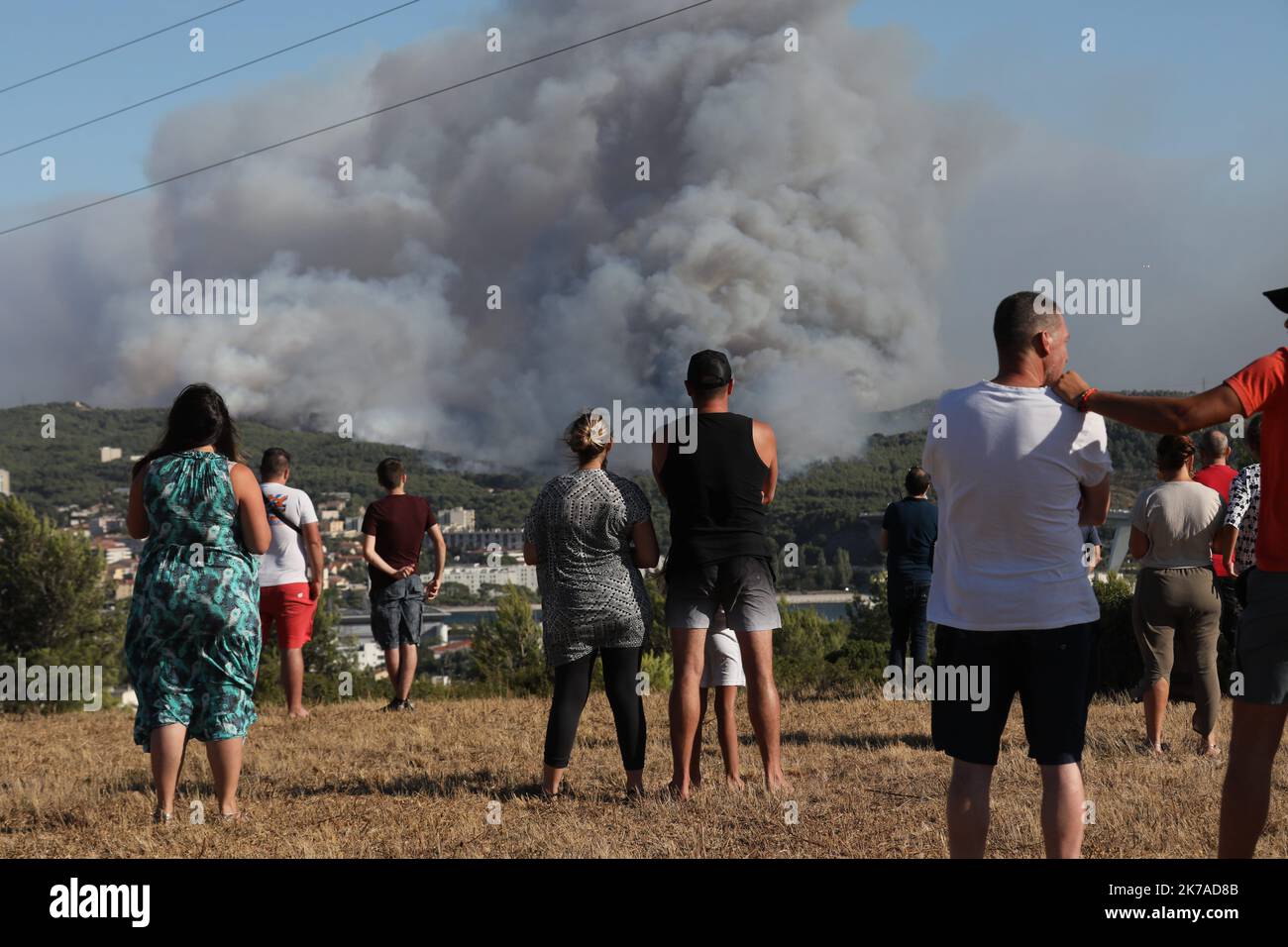 ©PHOTOPQR/LA PROVENCE/Serge Guéroult ; Port de Bouc ; 04/08/2020 ; Incendie de Martigues Sud de la France, août 4th 2020 - feu principal Banque D'Images