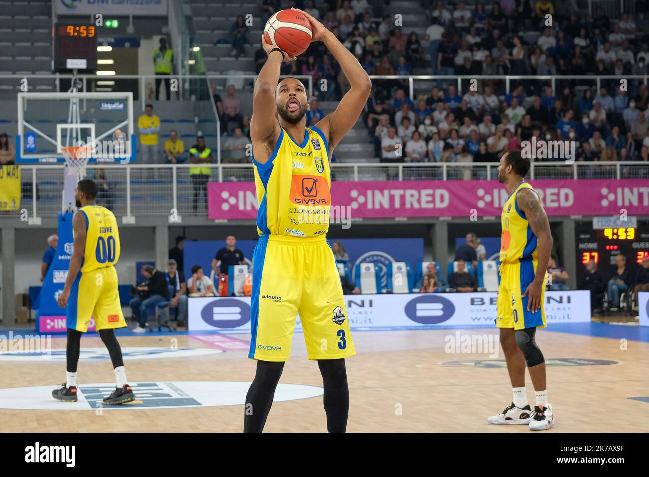 Brixia, Italie. 16th octobre 2022. Championnat italien de basket-ball A1, match entre Germani basket Brescia et Givova Scafati. Banque D'Images