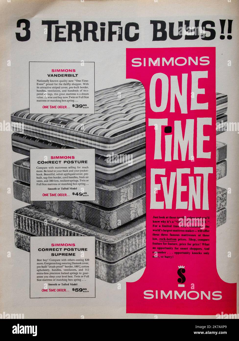 Vintage 27 janvier 1961 'Life' Magazine annonce, États-Unis Banque D'Images