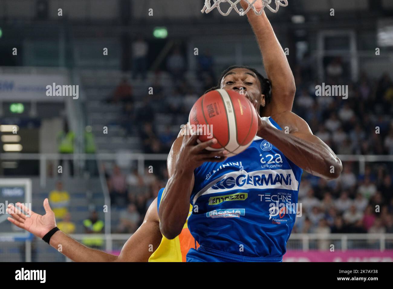 Brixia, Italie. 16th octobre 2022. Championnat italien de basket-ball A1, match entre Germani basket Brescia et Givova Scafati. Banque D'Images