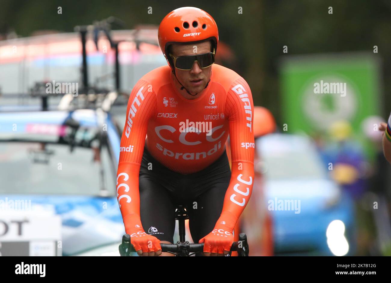 ©Laurent Lairys/MAXPPP - Jonas Koch de l'équipe CCC pendant le Tour de France 2020, course cycliste 20, Time Trial, Lure - la Planche des belles filles (36,2 km) sur 19 septembre 2020 à Plancher-les-Mines, France - photo Laurent Lairys / MAXPPP Banque D'Images