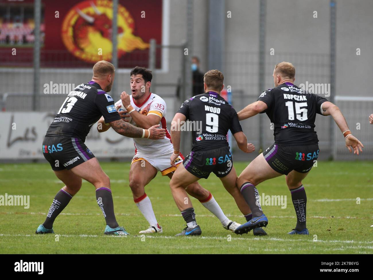 ©PHOTOPQR/L'INDÉPENDANT/CLEMTZ MICHEL ; PERPIGNAN ; 04/10/2020 ; PERPIGNAN LE 4 OCTOBRE 2020 / SPORT / RUGBY A XIII / SUPERLIGUE / CATALANES DRAGONS VS WAKEFIELD TRINITY / STADE GILBERT BRUTUS DE PERPIGNAN / BEN GARCIA Banque D'Images