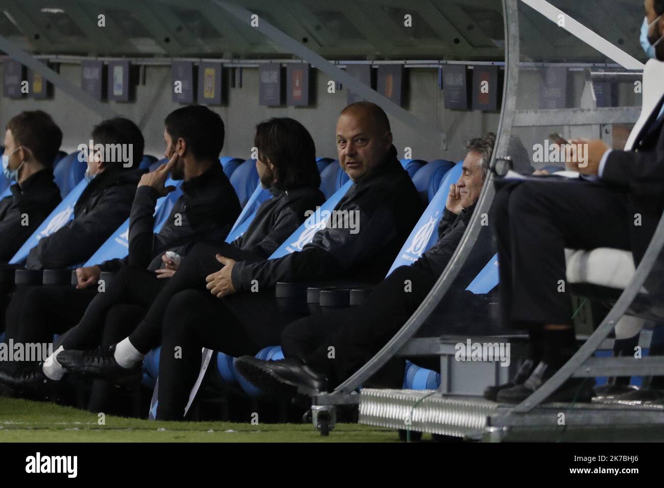 ©PHOTOPQR/LA PROVENCE/SPEICH Frédéric ; Marseille ; 27/10/2020 ; football : Ligue des Champions de l'UEFA Groupe C 2E compagnon ( Ligue des Champions ) Match Olympique de Marseille OM - Manchester City au Stade vélodrome - oct 27th 2020 - Ligue des Champions de l'UEFA Marseille contre Manchester City Banque D'Images