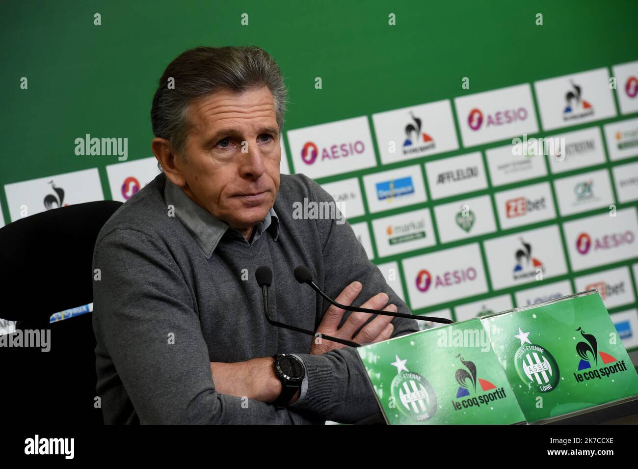 ©PHOTOPQR/LE PROGRES/Yves SALVAT - l'État 04/01/2021 - ASSE Claude Puel l'État 4 janvier 2021 - ASSE : Claude Puel. Banque D'Images