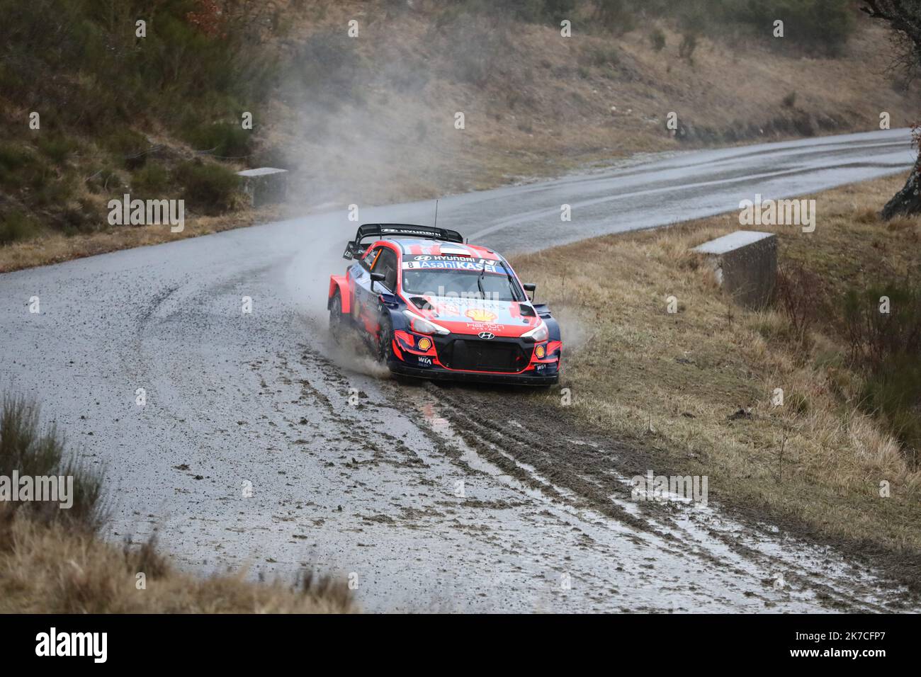 ©PHOTOPQR/LA PROVENCE/DUCLET Stéphane ; Gumiane ; 22/01/2021 ; Rallye de Monté Carlo 2021. Spéciale Chalancon - Gumiane. Tanak le Championnat du monde de voitures de rallye WRC 2021, Monte Carlo Rally on 21 janvier 2021 à Monaco Banque D'Images