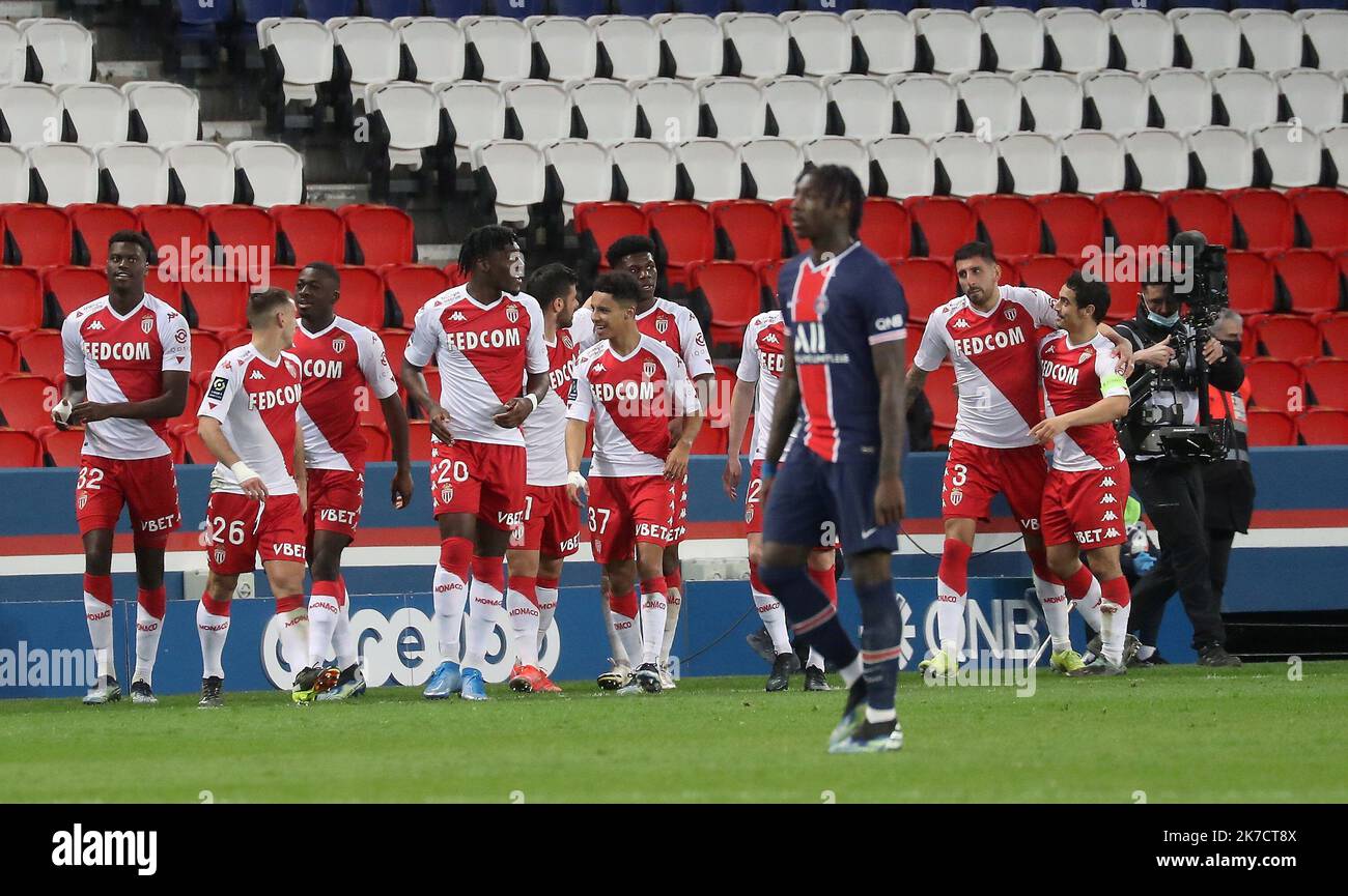 ©PHOTOPQR/LE PARISIEN/Fred Dugit ; PARIS 21/02/2021 PARC DES PRINCES football Ligue 1 PSG MONACO Banque D'Images