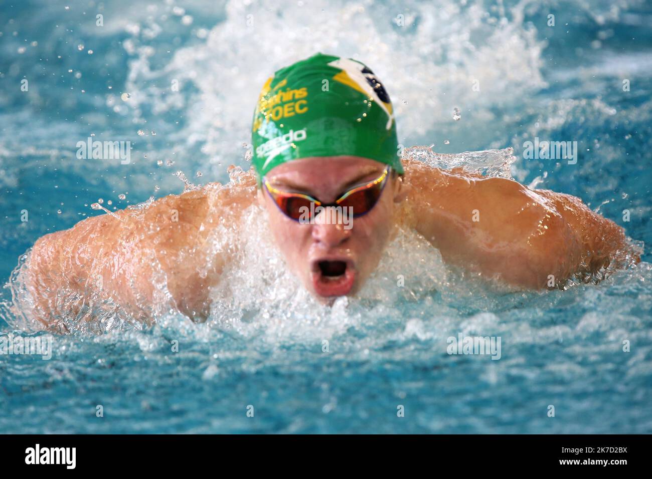 ©Laurent Lairys/MAXPPP - MARCHAND Léon des DAUPHINS TOULOUSE série OEC 200 m papillon hommes au cours de la visite d'or de la FFN Camille Muffat 2021, sélections olympiques et européennes sur 21 mars 2021 au cercle des ingénieurs de Marseille à Marseille, France - photo Laurent Lairys / MAXPPP Banque D'Images