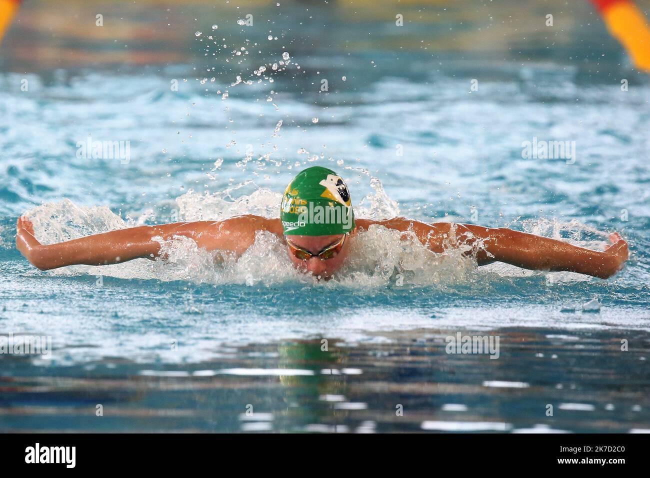 ©Laurent Lairys/MAXPPP - MARCHAND Léon des DAUPHINS TOULOUSE série OEC 200 m papillon hommes au cours de la visite d'or de la FFN Camille Muffat 2021, sélections olympiques et européennes sur 21 mars 2021 au cercle des ingénieurs de Marseille à Marseille, France - photo Laurent Lairys / MAXPPP Banque D'Images